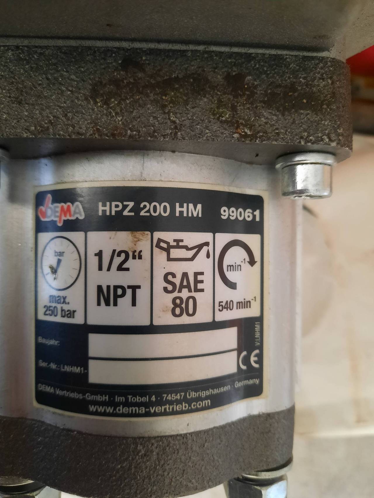 Hydraulikpumpe mit Zapfwellenantrieb HPZ 200 HM