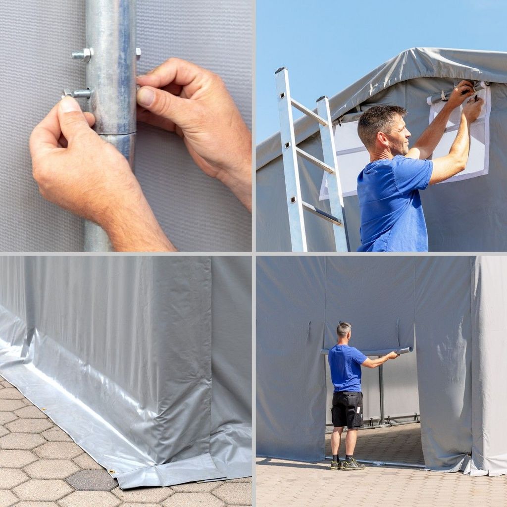 TOOLPORT Lagerzelt 3 x 6 - 8 x 16 m Zelthalle Industriezelt 3