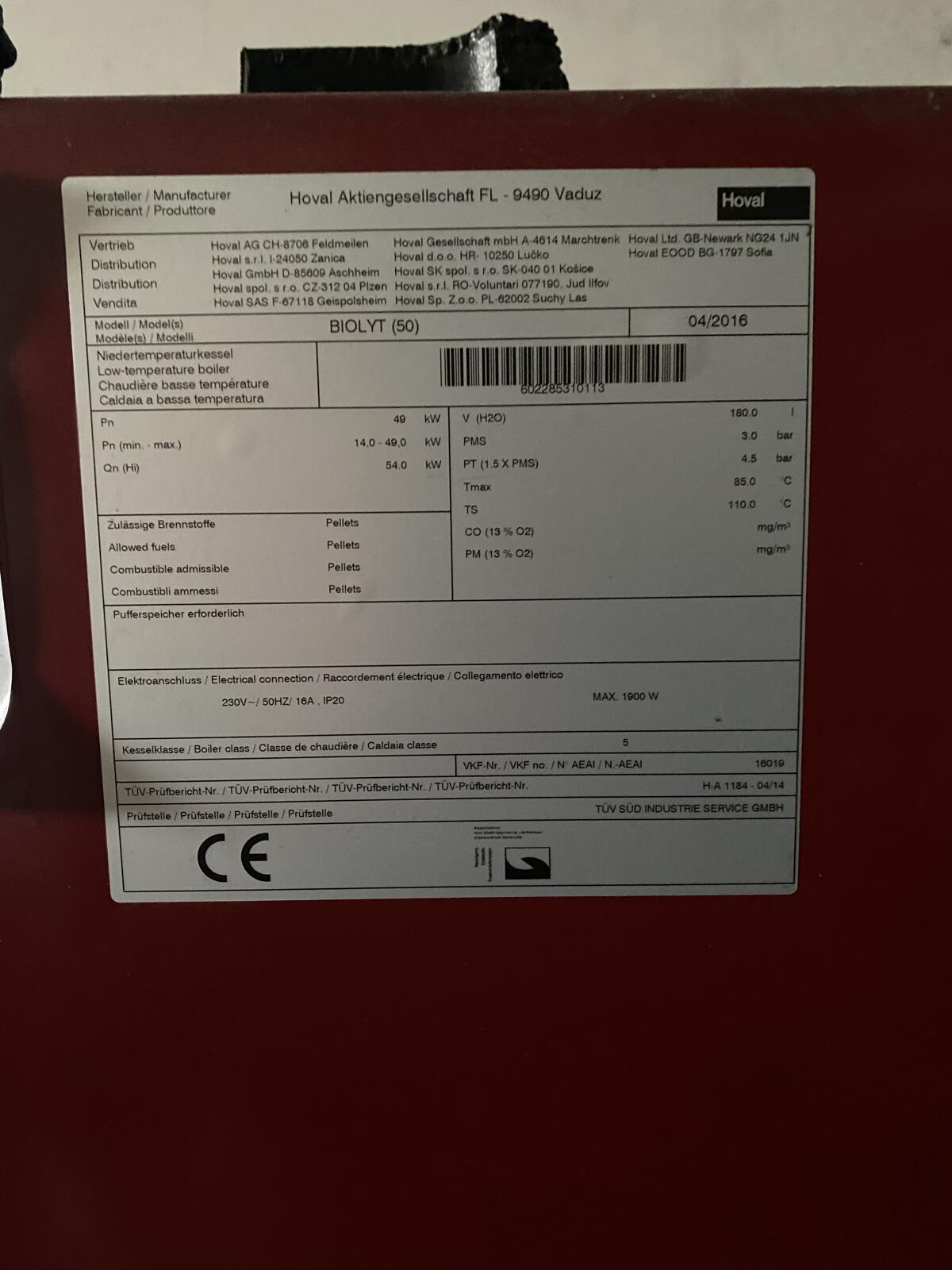 Hoval Pelletsofen BioLyt 50 2