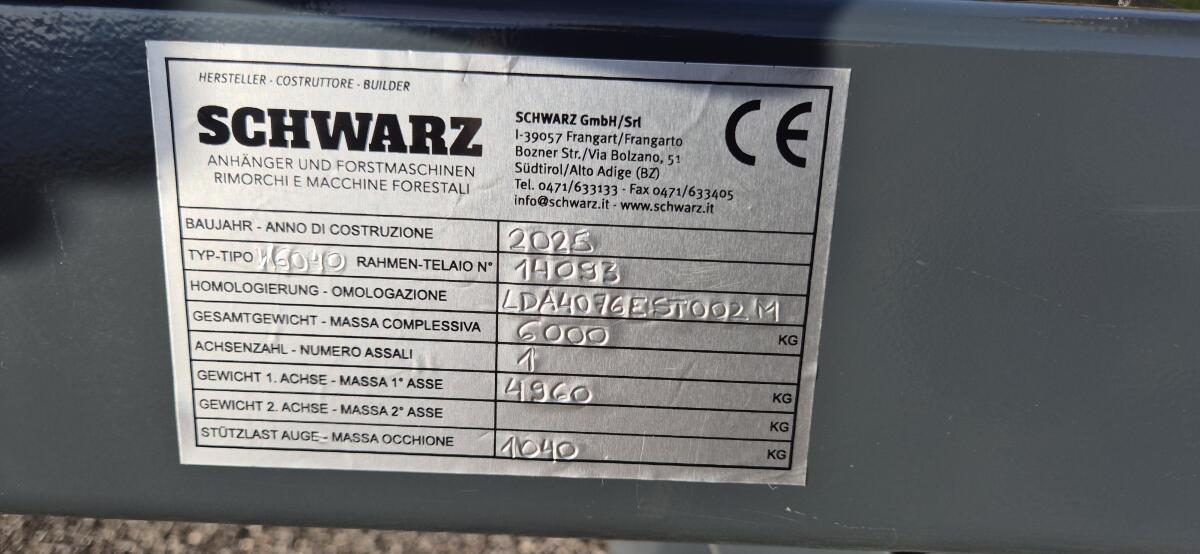Fabrikneuer SCHWARZ Kippanhänger K 60 40 3