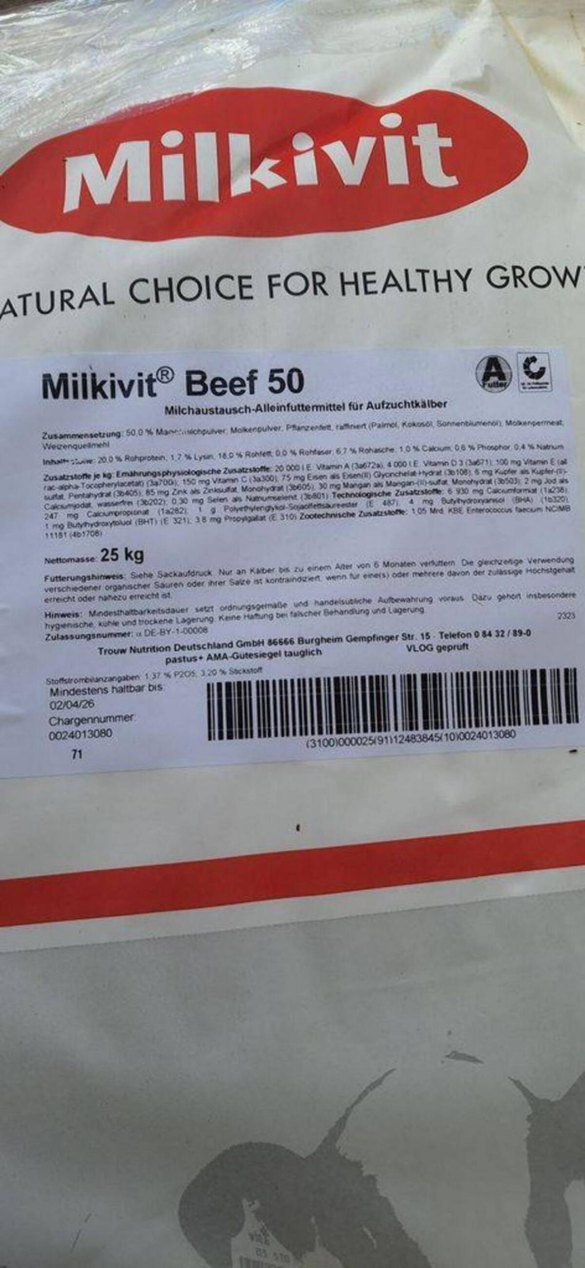 Milchaustauscher Milkivit Beef 50 2