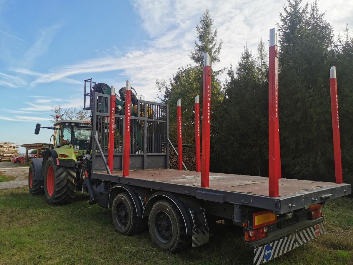 Kombirückewagen mit 3-Seiten-Kipper und Claas Arion 640 Cebis 2