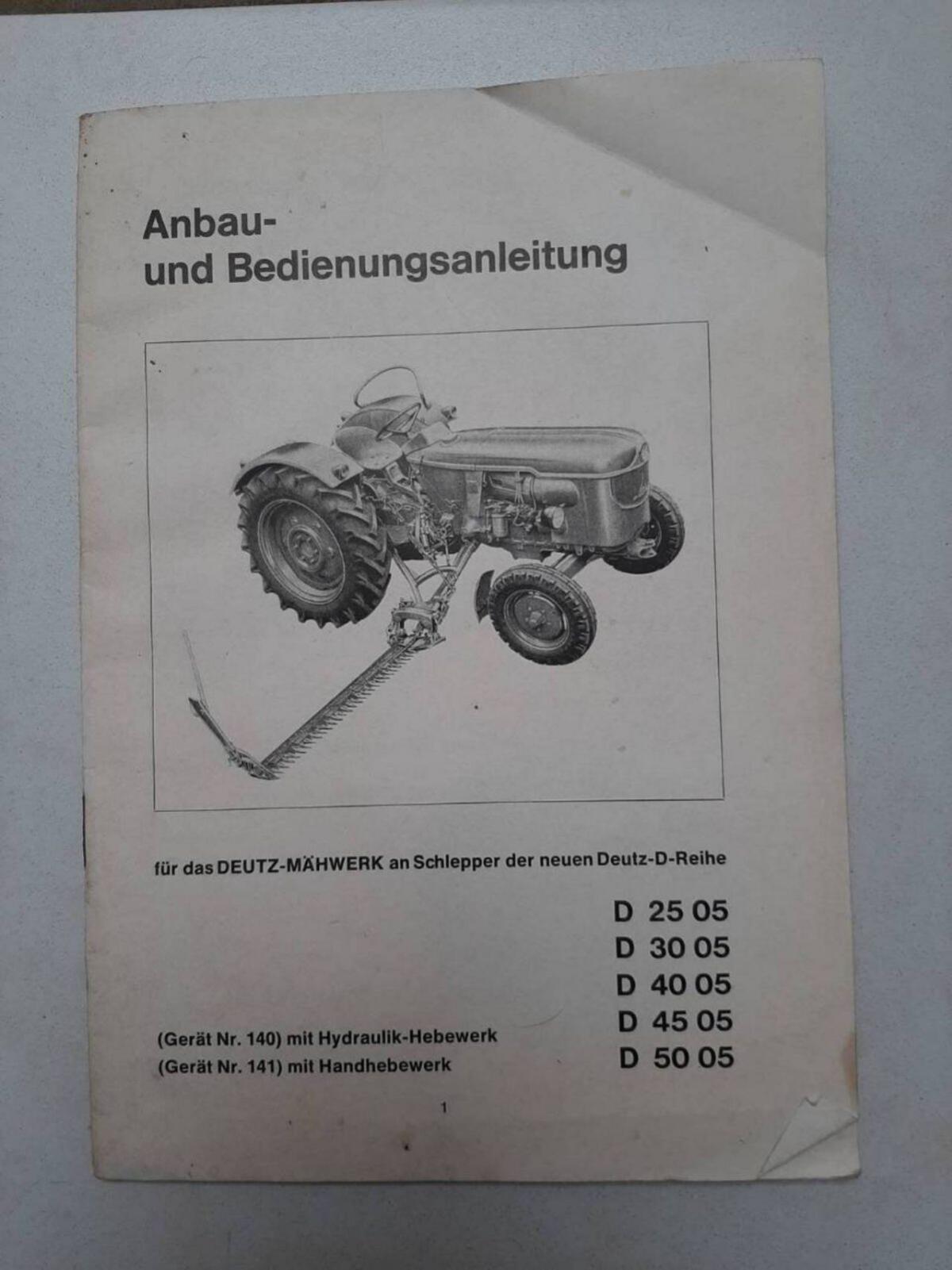 Anbau- und Betriebsanleitung Mähbalken Deutz 2505-5005 1