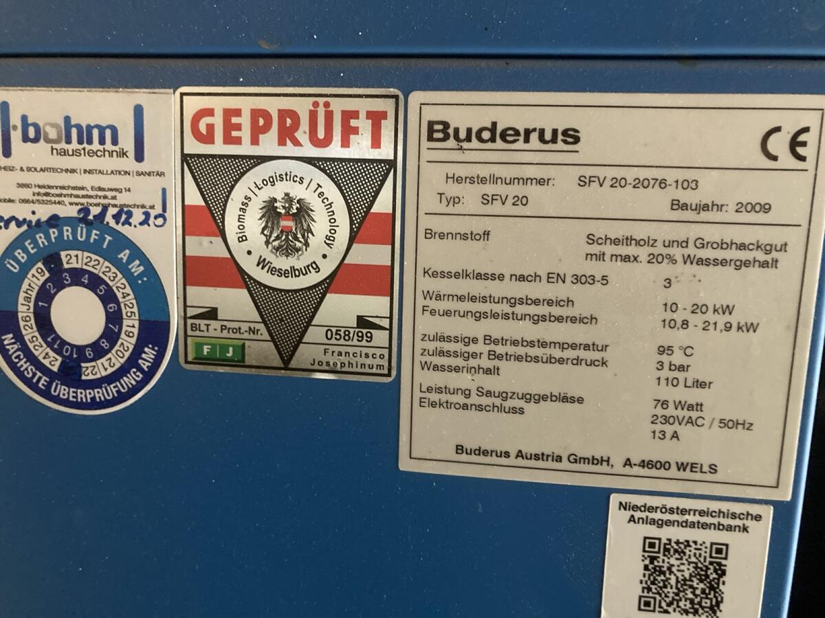 Holzvergaser Buderus Logano SFV 3