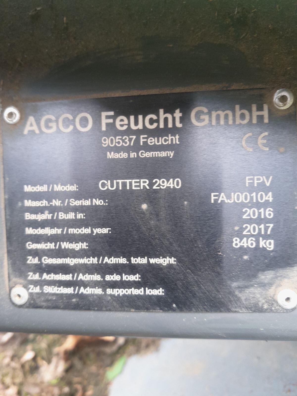 Verkaufe Fendt Frontmähwerk Cutter 2940 FPV 3