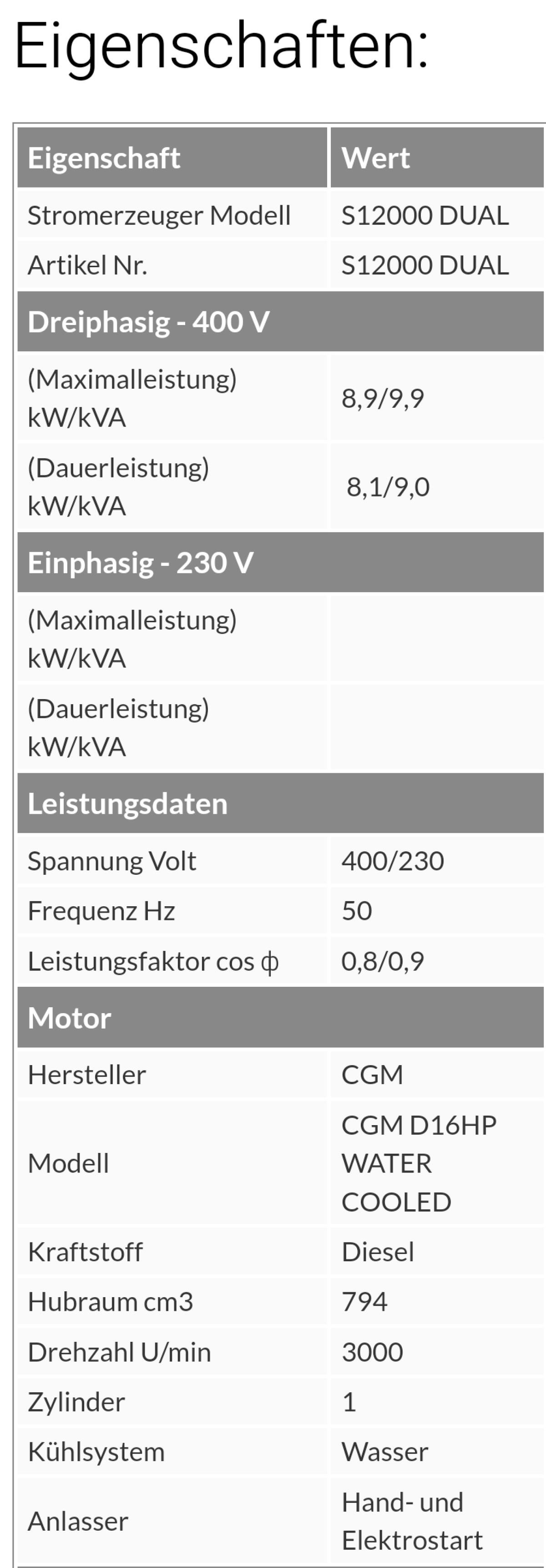 CGM S12000 DUAL Stromaggregat 3