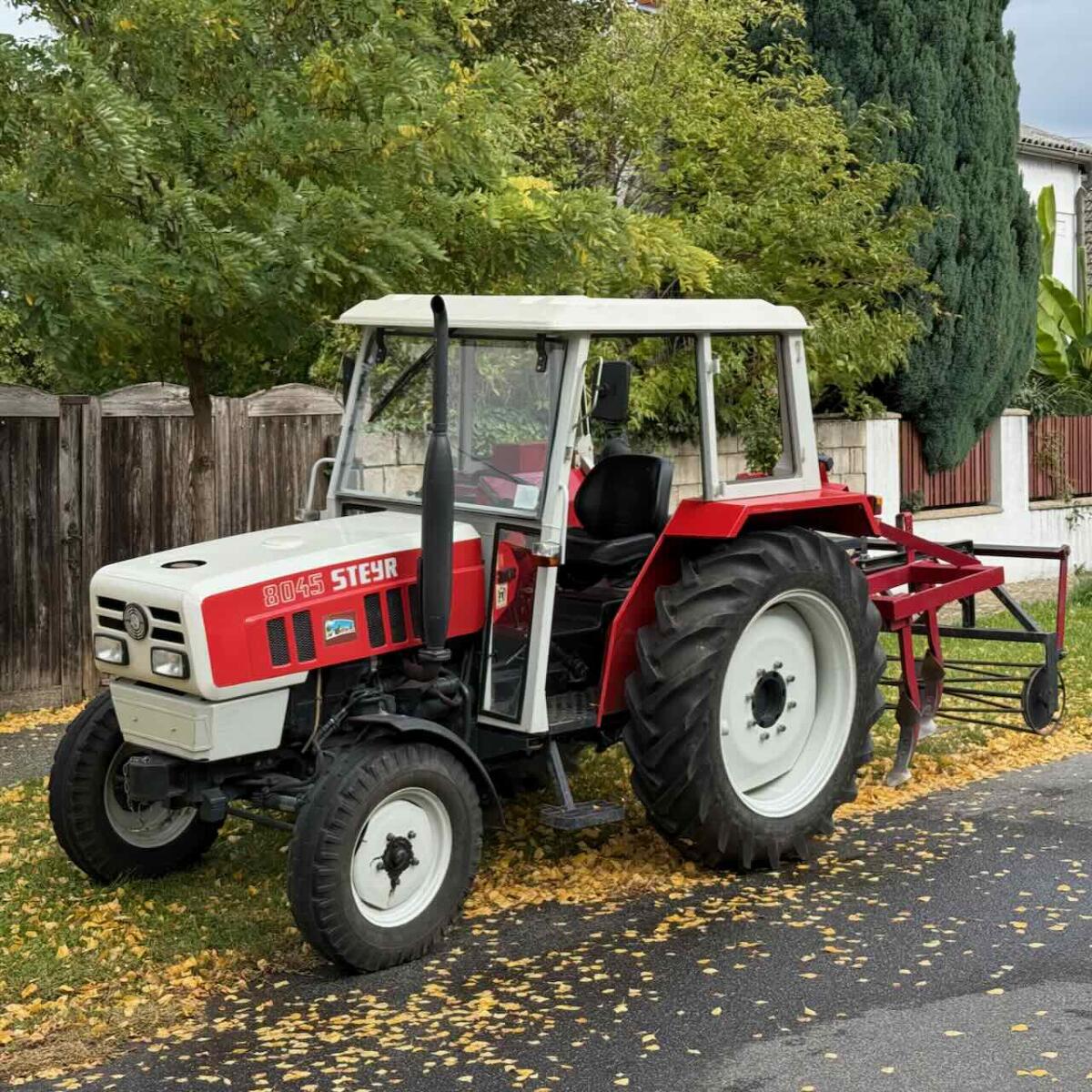 Steyr 8045 Traktor + Anhänger + Grubber 1