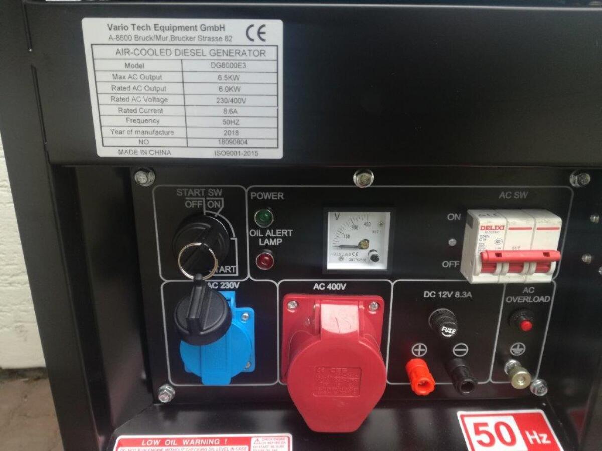 7 kW Dieselaggregat Vario Tech DQ8000E3 2