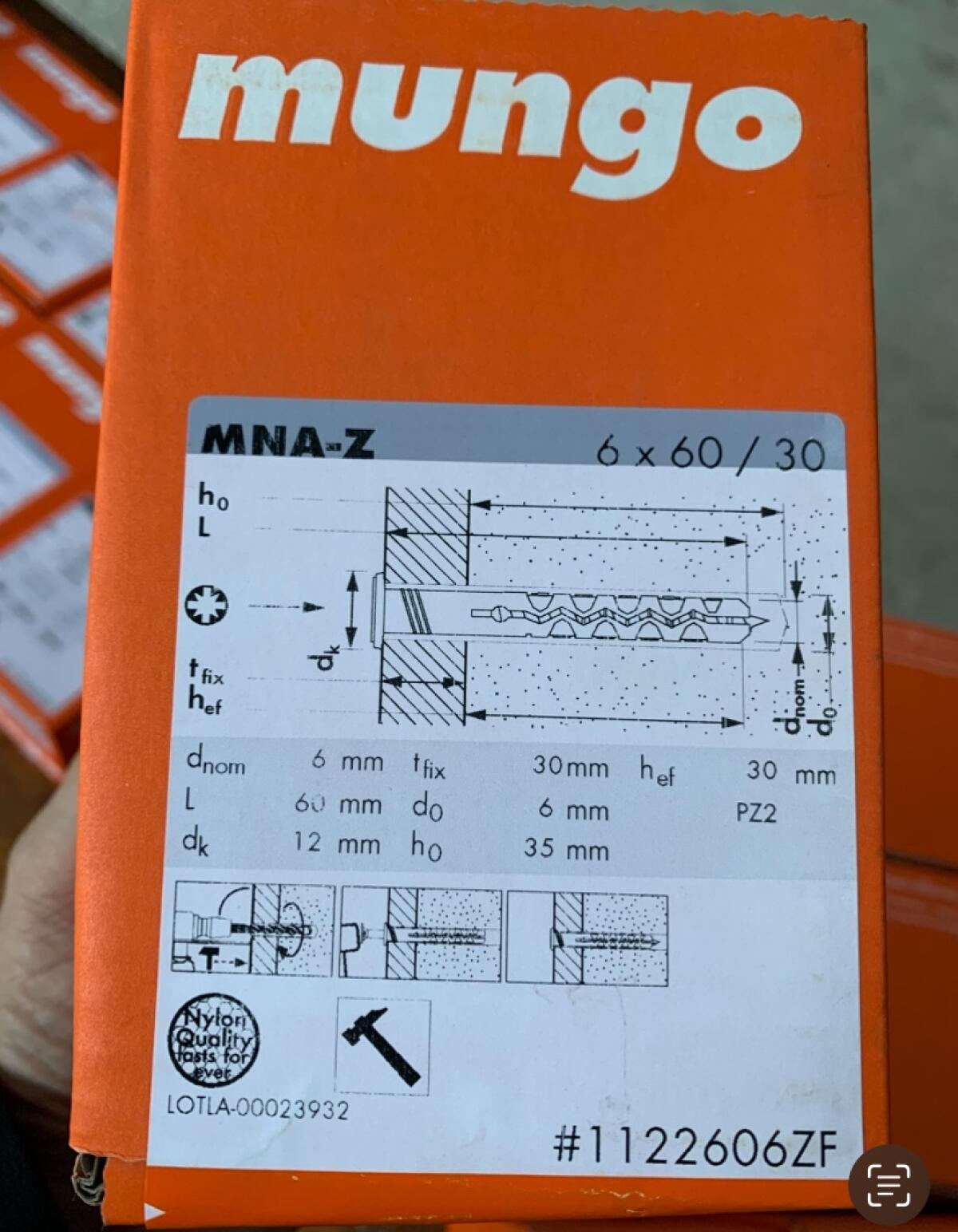 Mungo Nageldübel MNA-Z 6x60/30 3