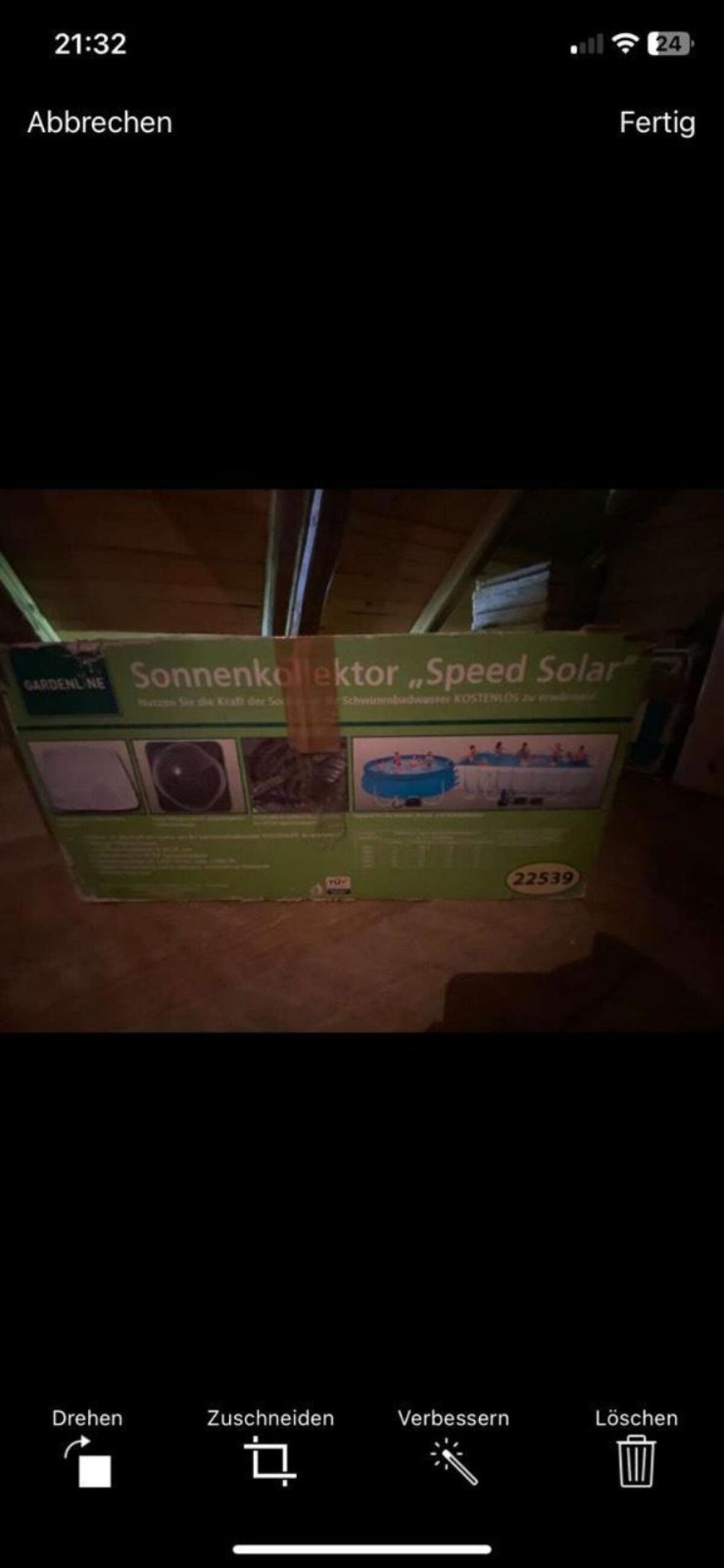 2 Stk. € 60,- Sonnenkollektor Speed Solar, 1 Stk. € 30,- 3