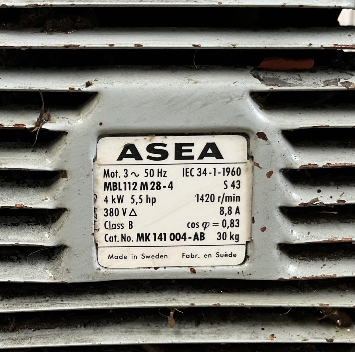 ASEA Motor - 4 kW (5,5 PS) MBL112 M 28-4 2