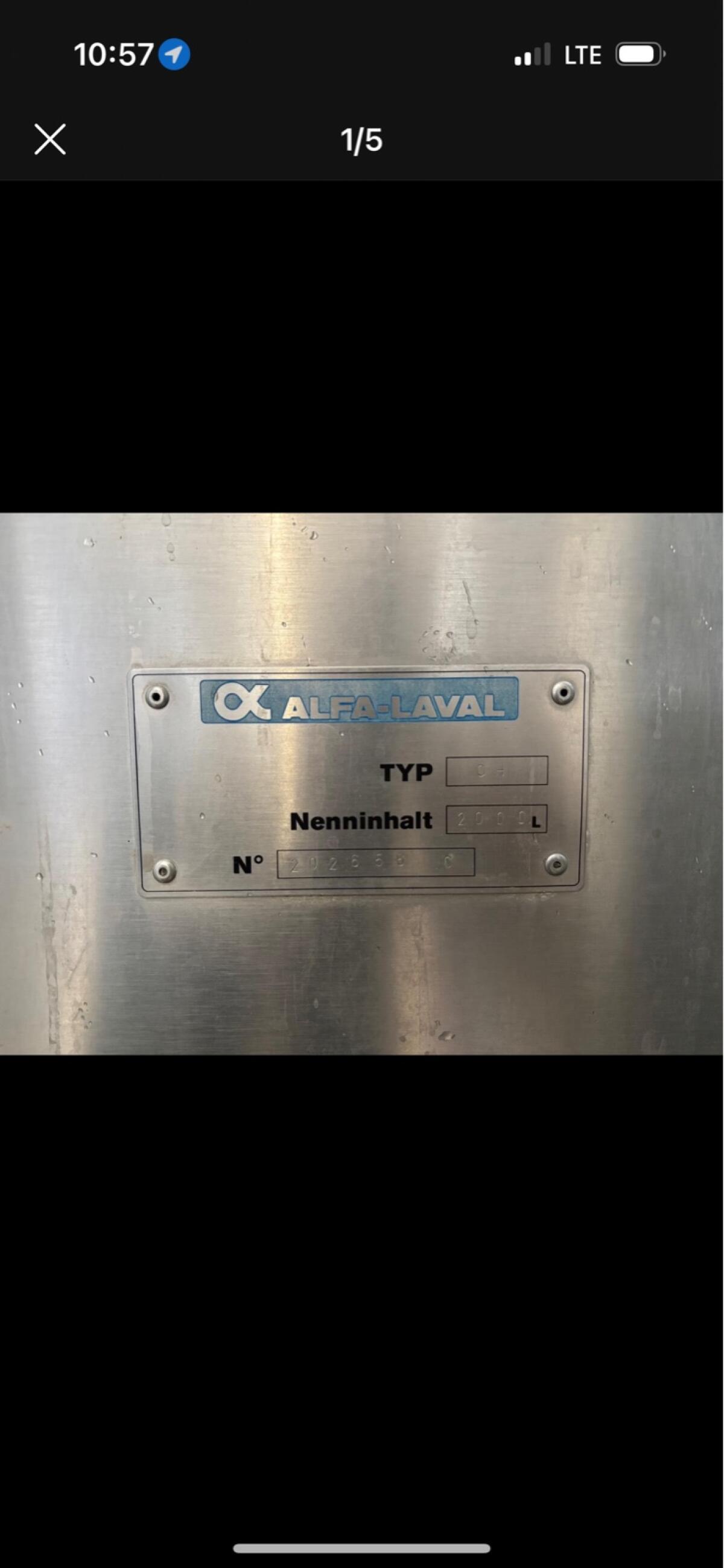 Milchtank DeLaval 2.100 l 2