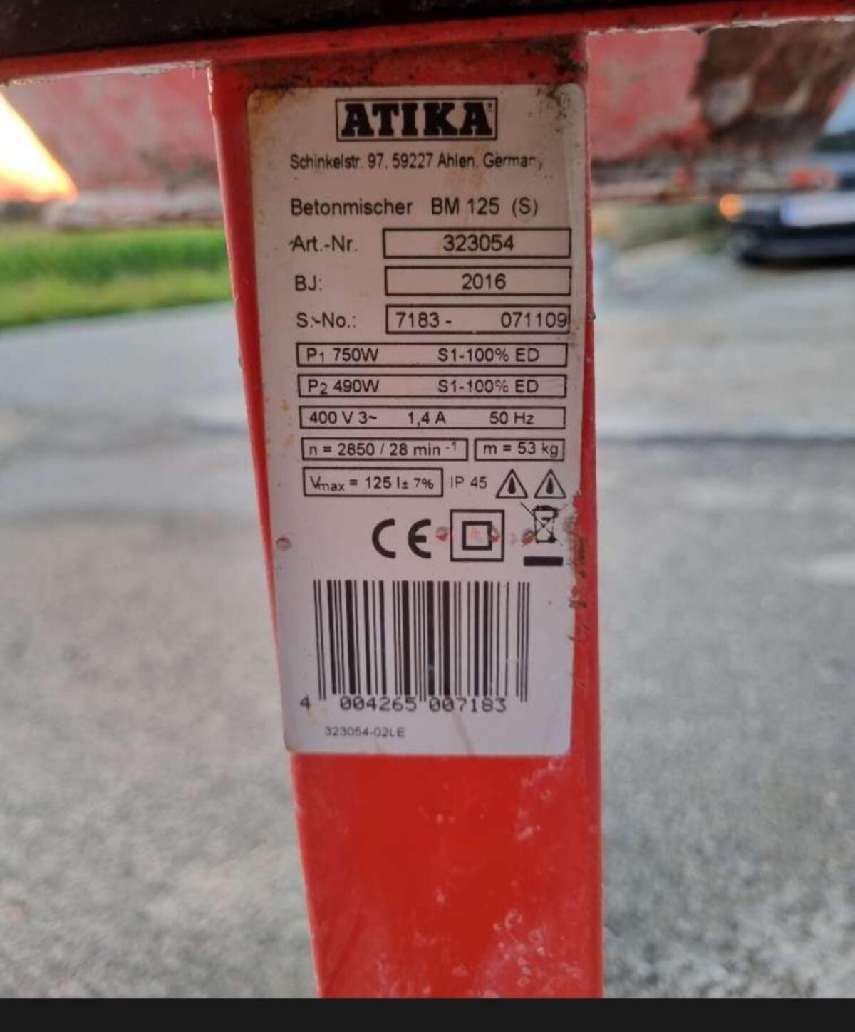 Mischmaschine Atika BM 125 S 3