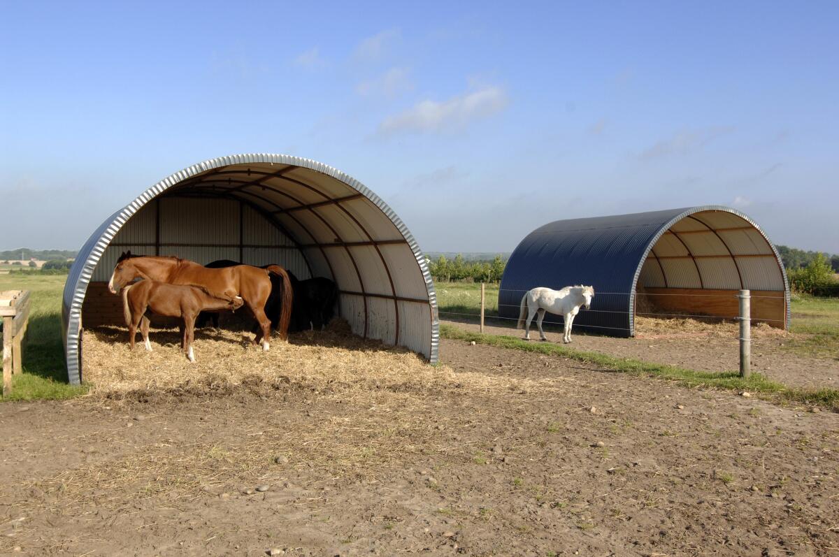 Rundbogenhalle 5 x 6 m, Kälberhütte, Maschinenhalle 1