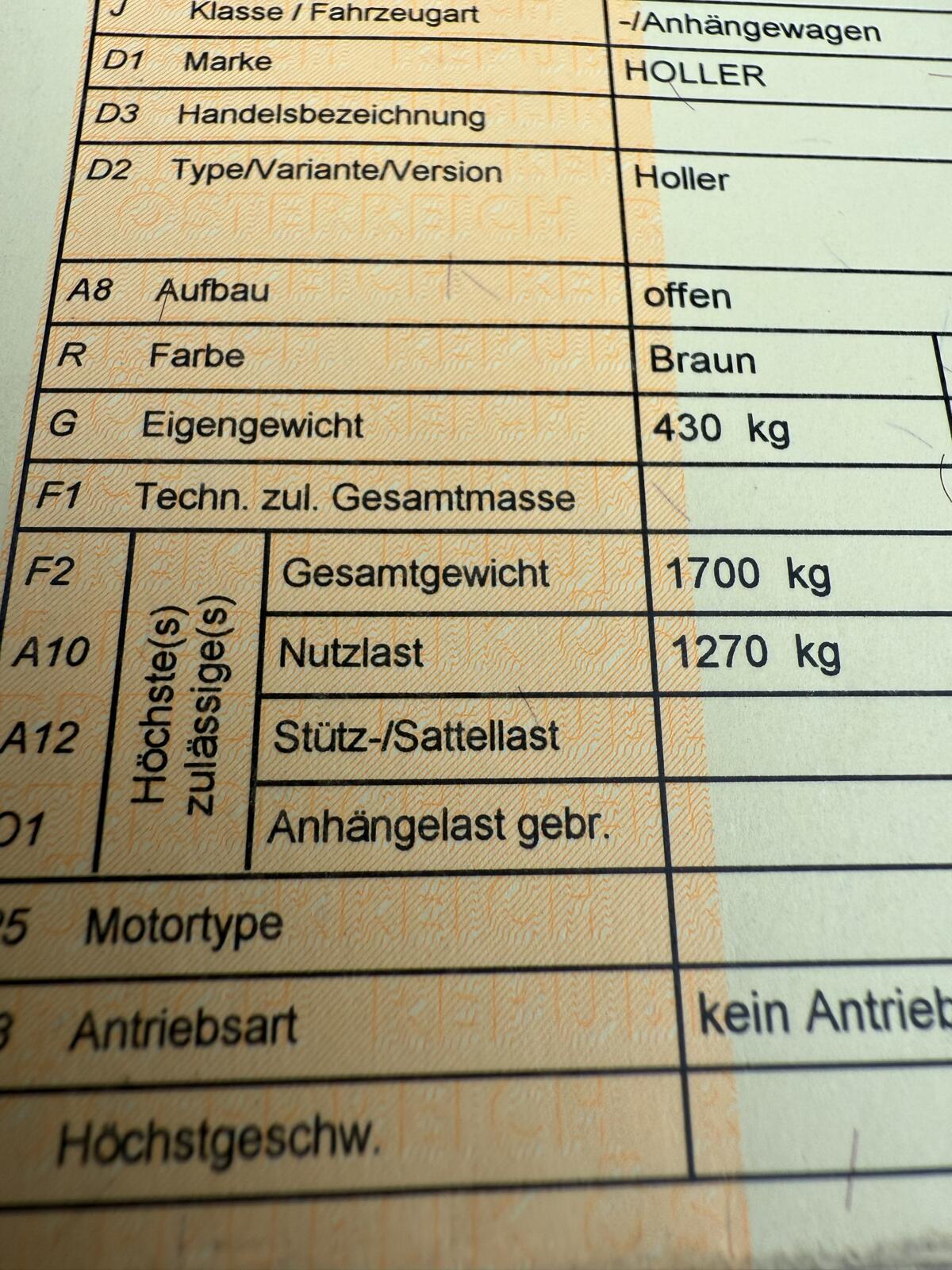 Viehanhänger der Firma Holler 1