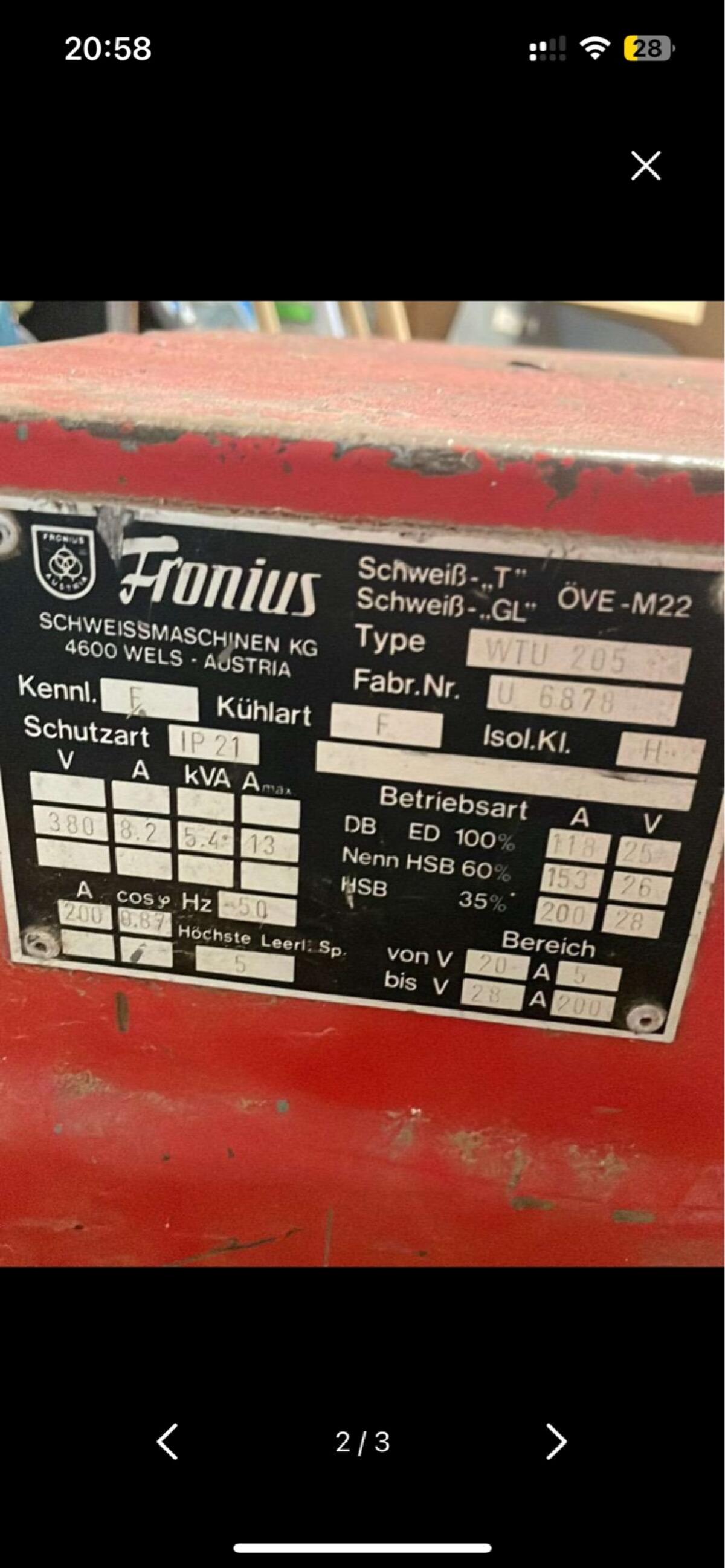 Fronius WTU 205 Elektrodenschweißer 2