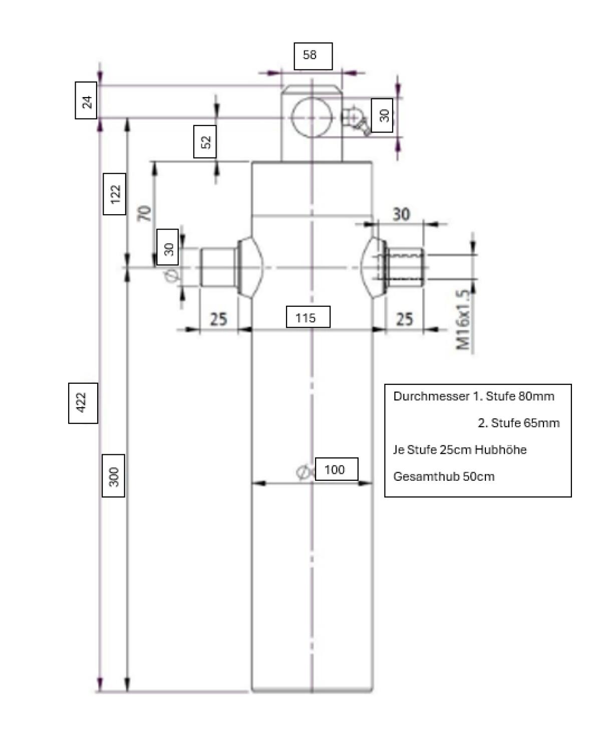 Hydraulikzylinder für Brantner Anhänger 2
