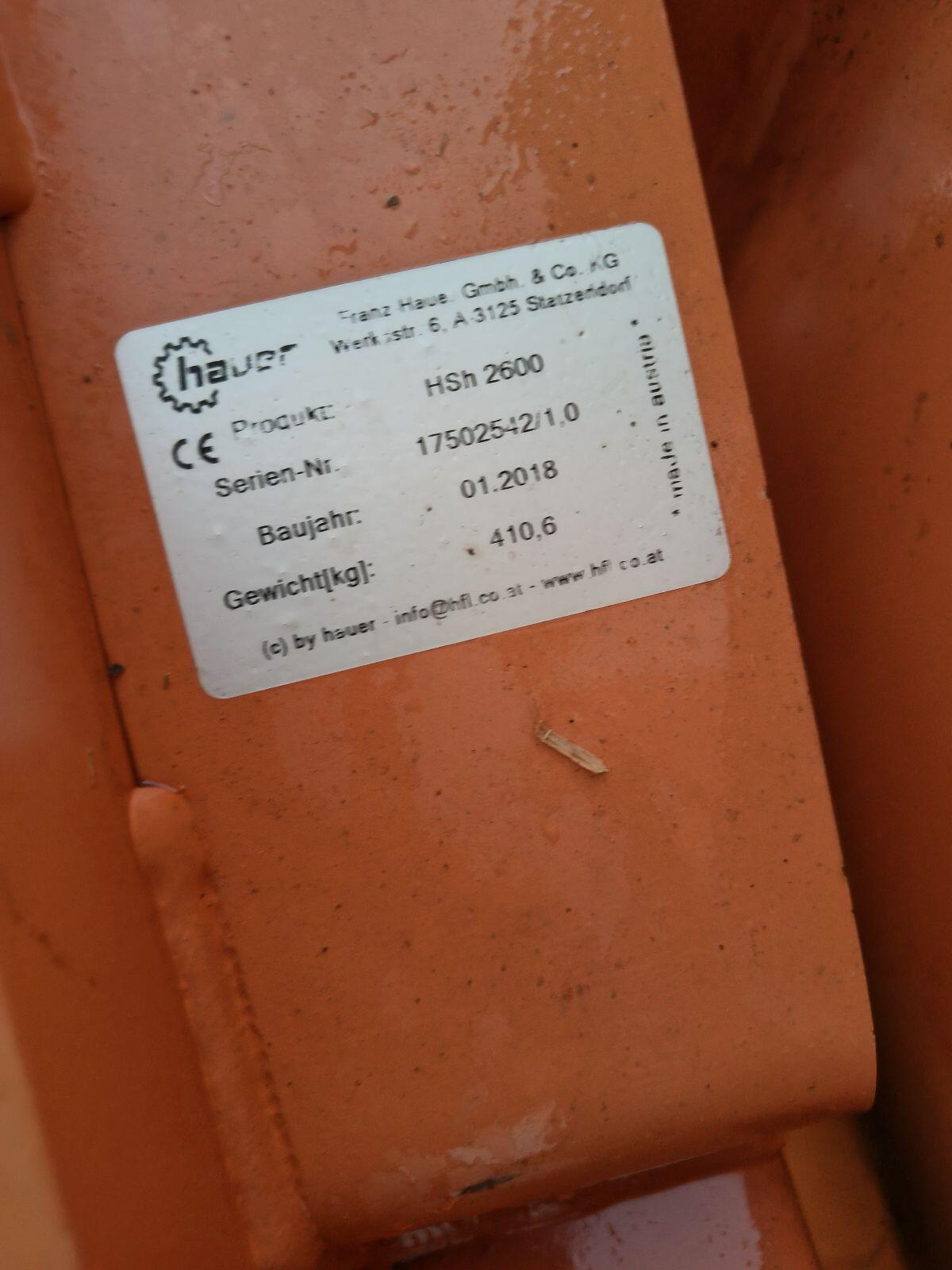 Hauer Schneepflug HSH 2600 2