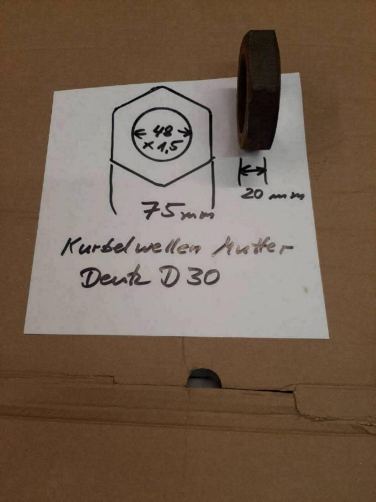 Kurbelwelle Mutter Deutz Traktor D 30 2