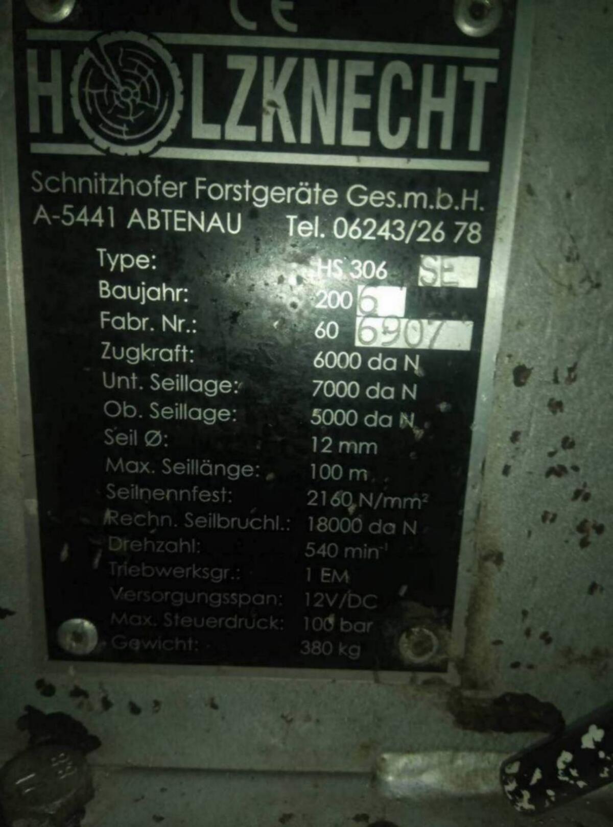 Holzknecht HS 306 Seilwinde 2