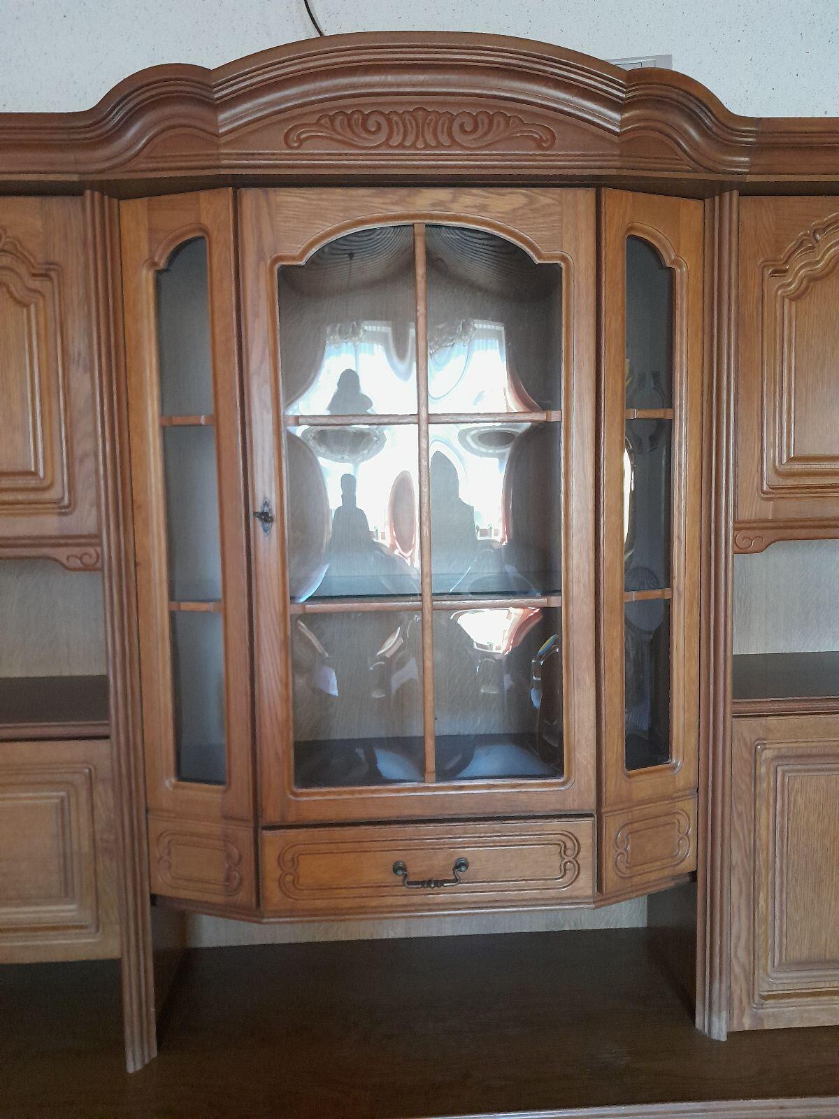 Wohnzimmerverbau, Wohnwand, Vitrine, Regal, Kasten 3