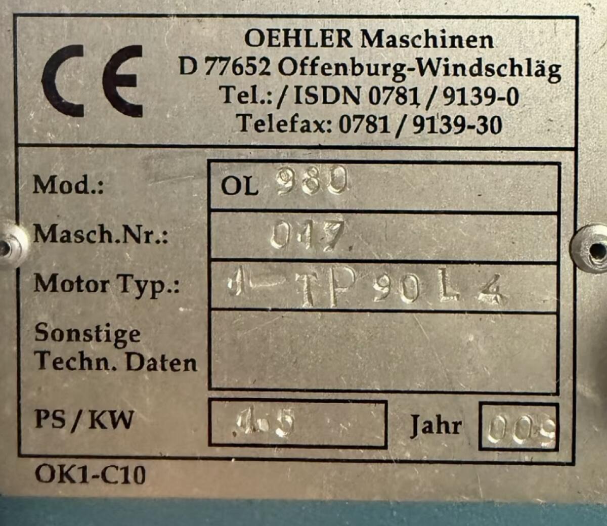 OEHLER Getreidequetsche OL 980 3