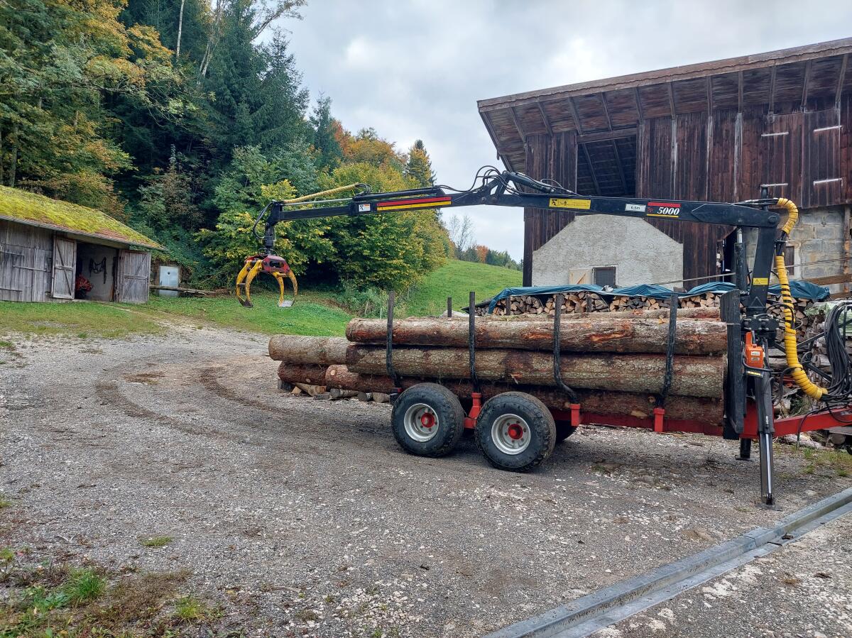 Rückewagen Maskiner SP 5000, Forstanhänger mit Kran 3