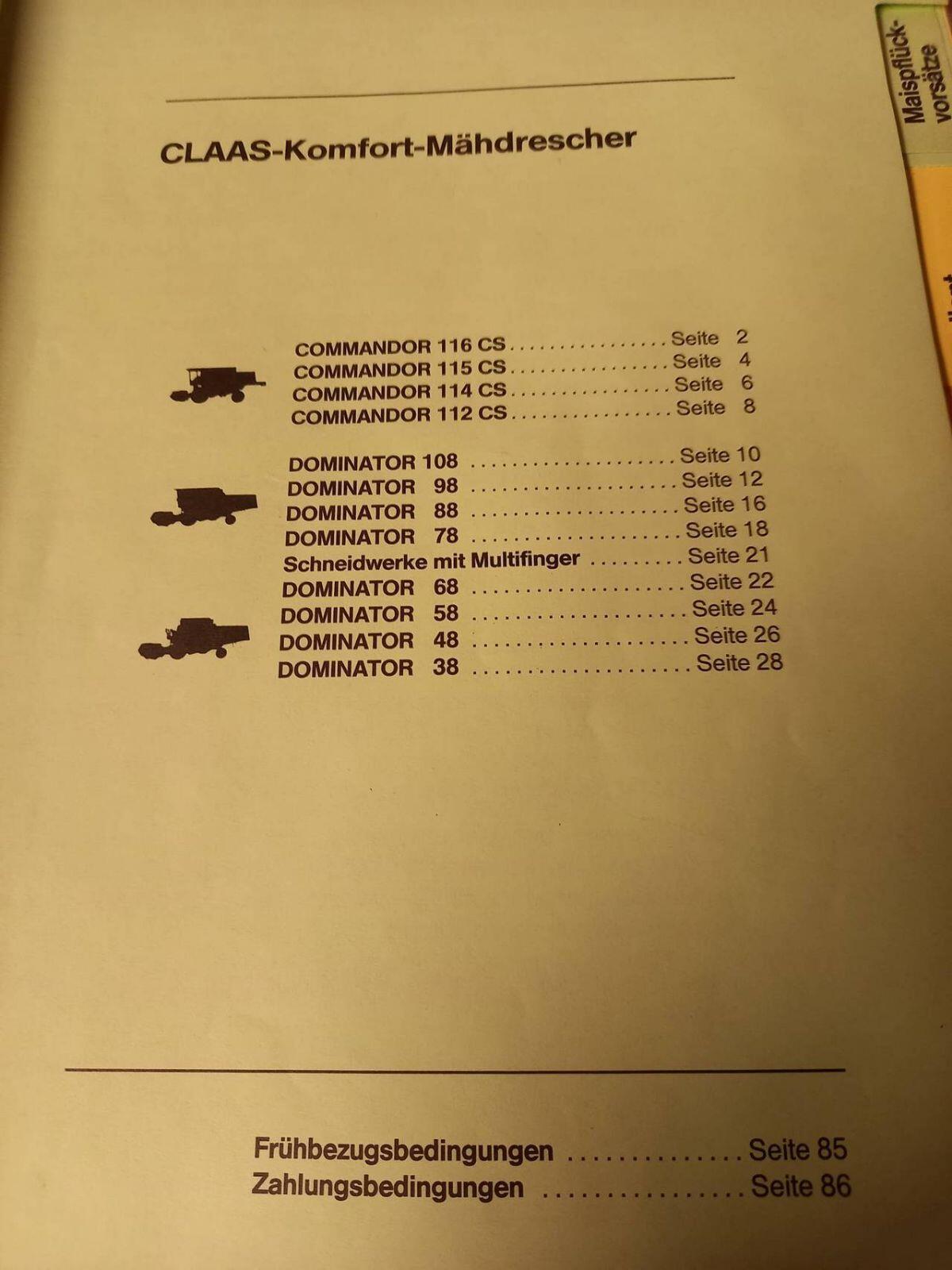 Nostalgie Preisliste Claas 2