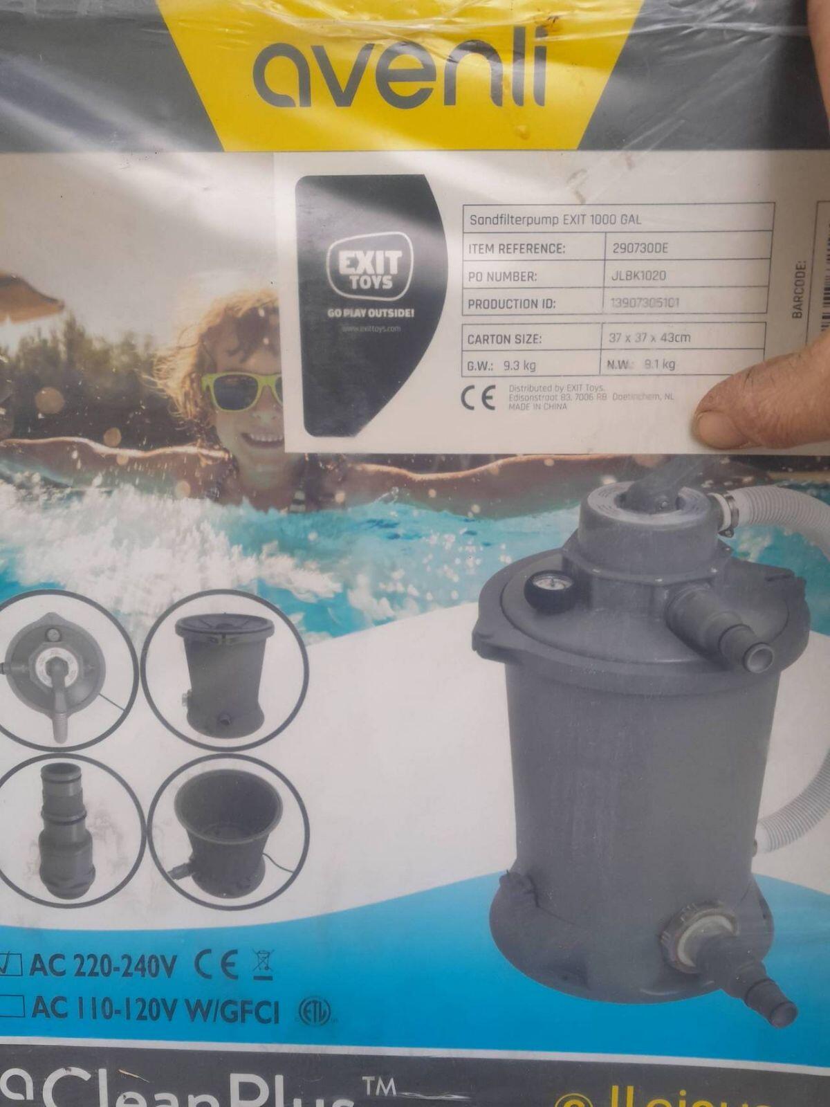 Verkaufe neue Poolpumpe Avenli Sandfilterpump EXIT 1000 GAL 1