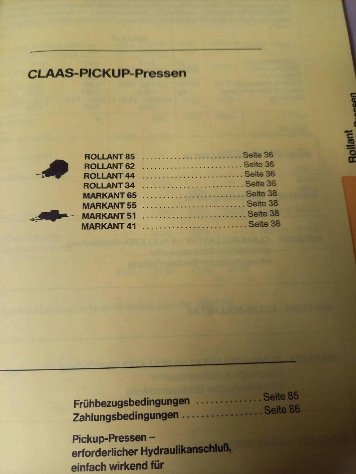 Nostalgie Preisliste Claas 3