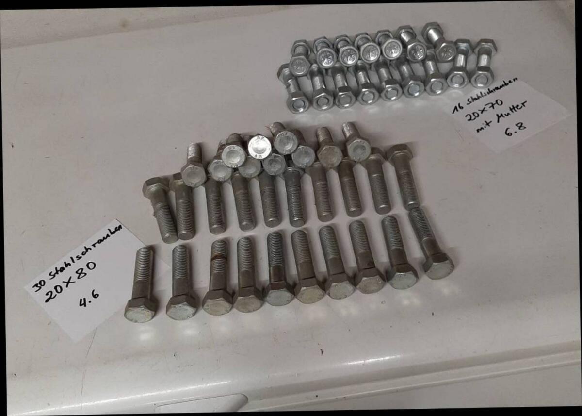 Schrauben 20 x 80, 20 x 70 1