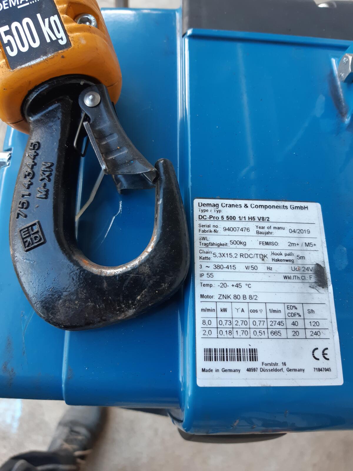 El. Kettenzug 500 kg 2