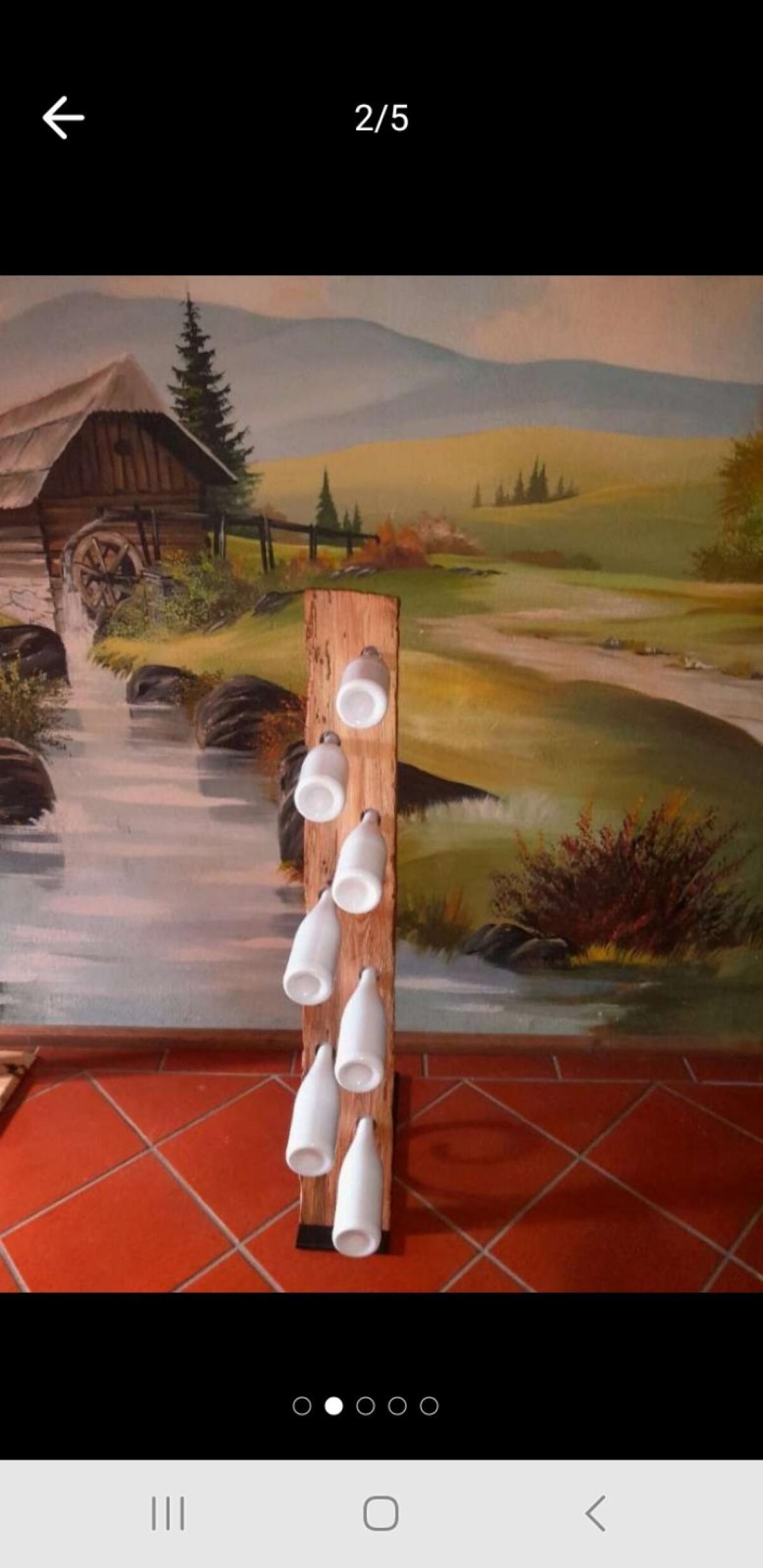 Flaschenständer aus Alt-Holz für 7 Flaschen 2