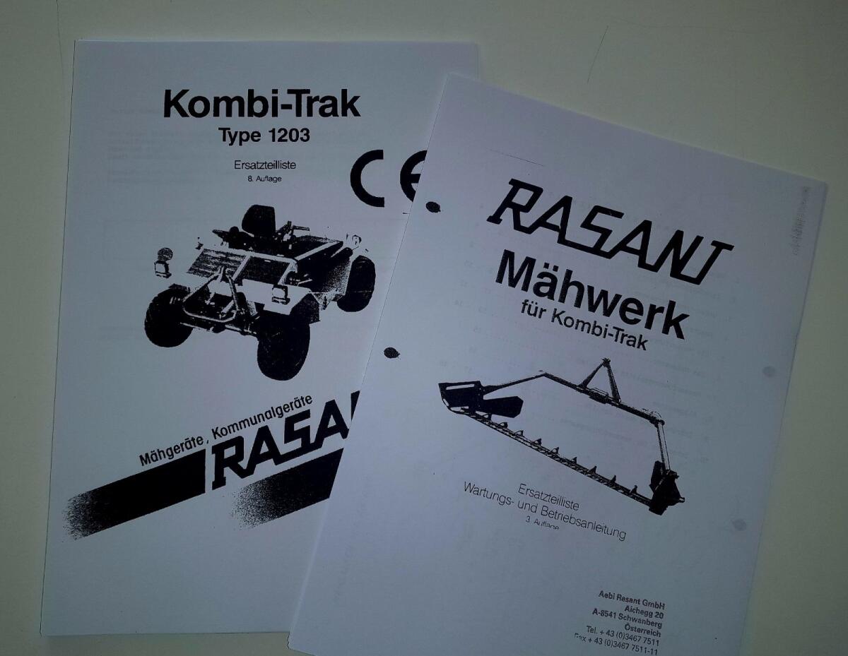 Rasant 1203 Ersatzteilliste und Mähwerk 1