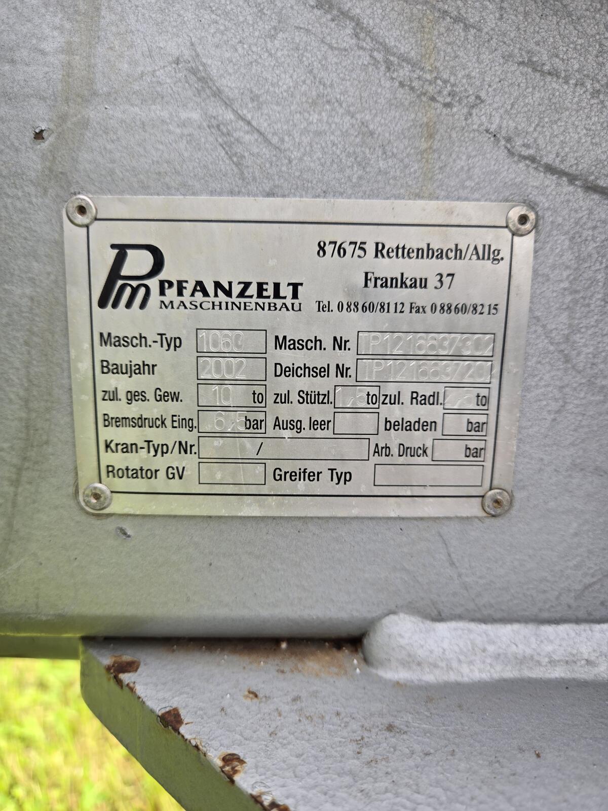 Pfanzelt 1060 Rückewagen 3