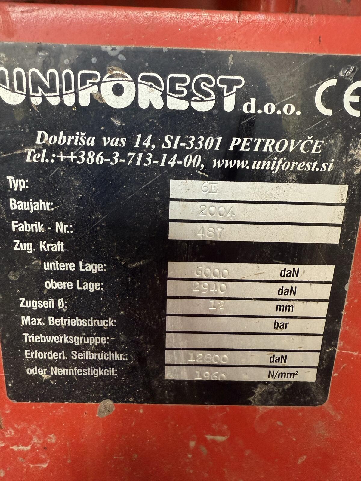 Uniforest, 6 t Seilwinde 1