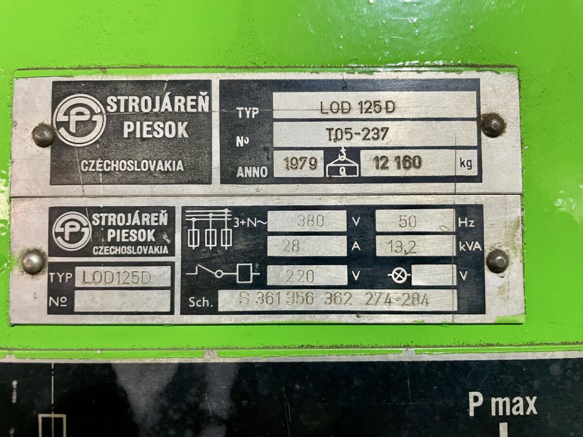 Press Brake 125 t Strojáren Piesok LOD 125 D 3