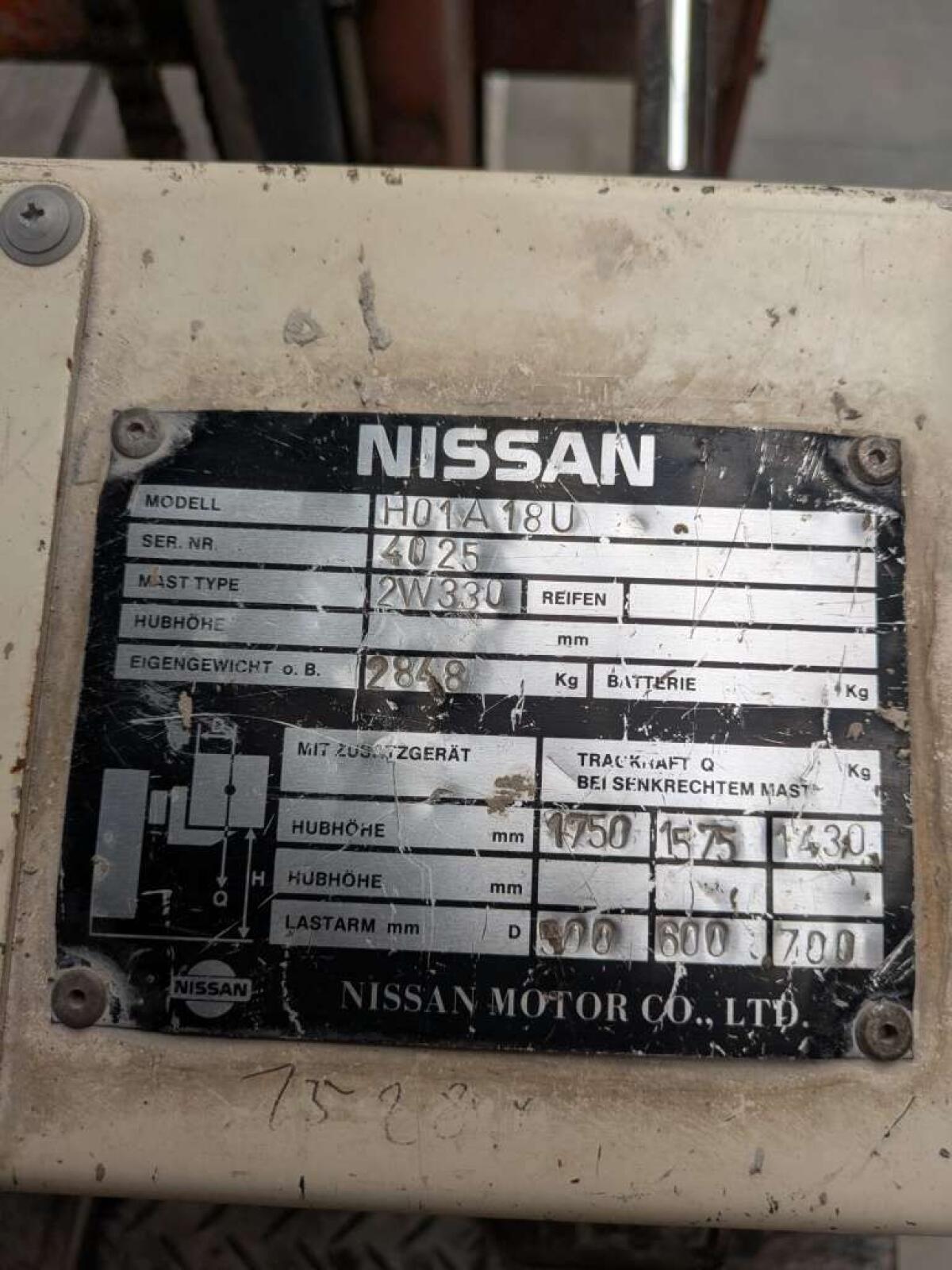 Hubstapler, Gabelstapler Nissan H01A18U 3