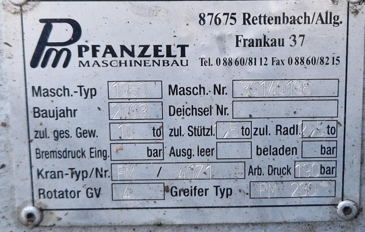 Krananhänger Pfanzelt Rückewagen 1