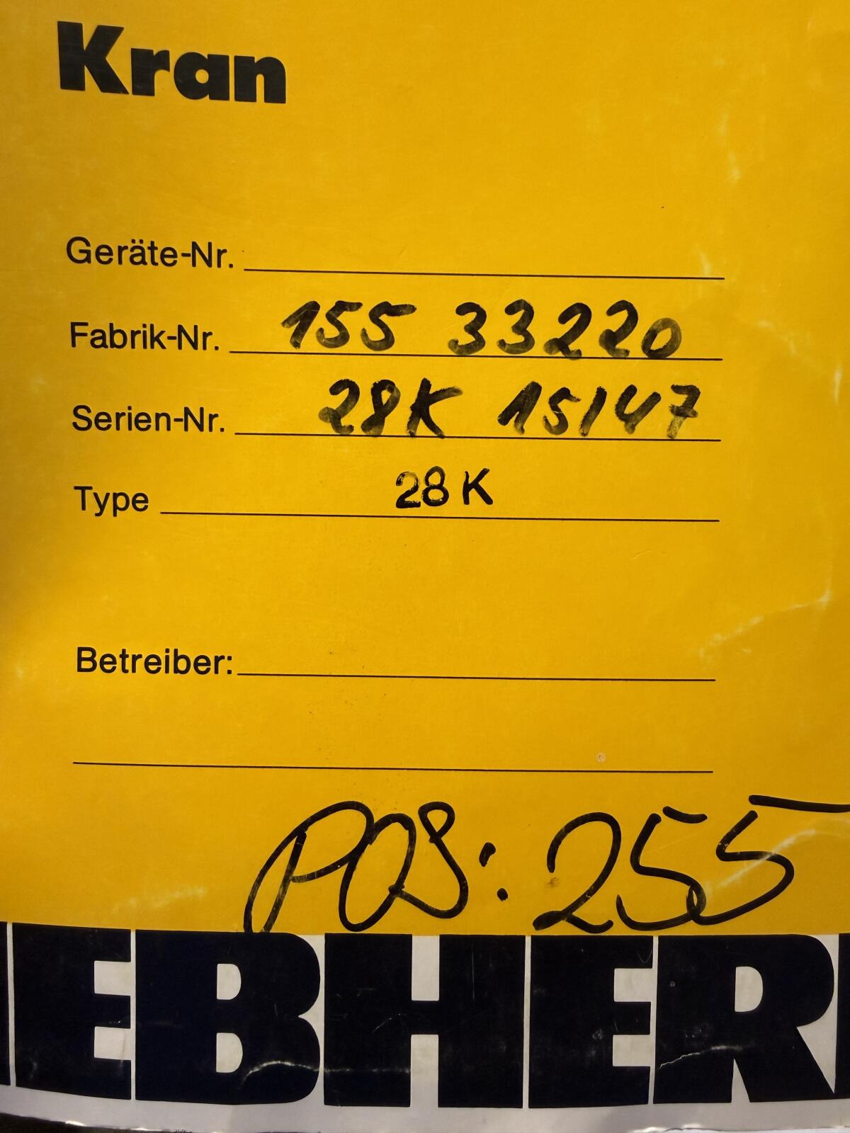 Liebherr Baukran 28K 1