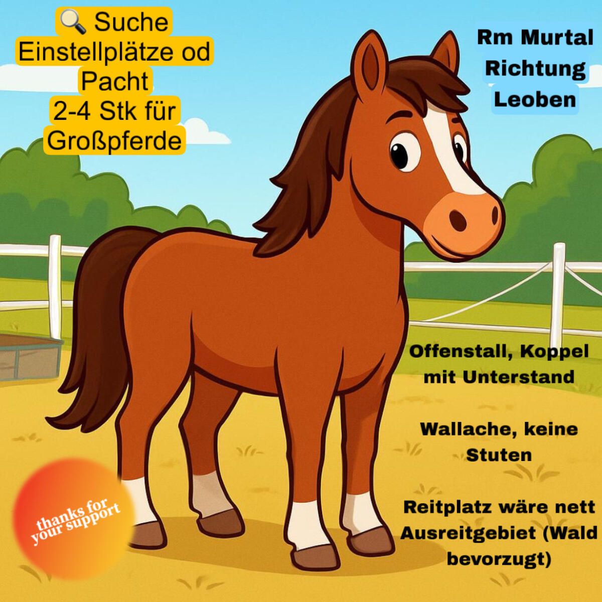 Kleiner Stall für 2-4 Pferde gesucht, Rm Murtal, Leoben 1