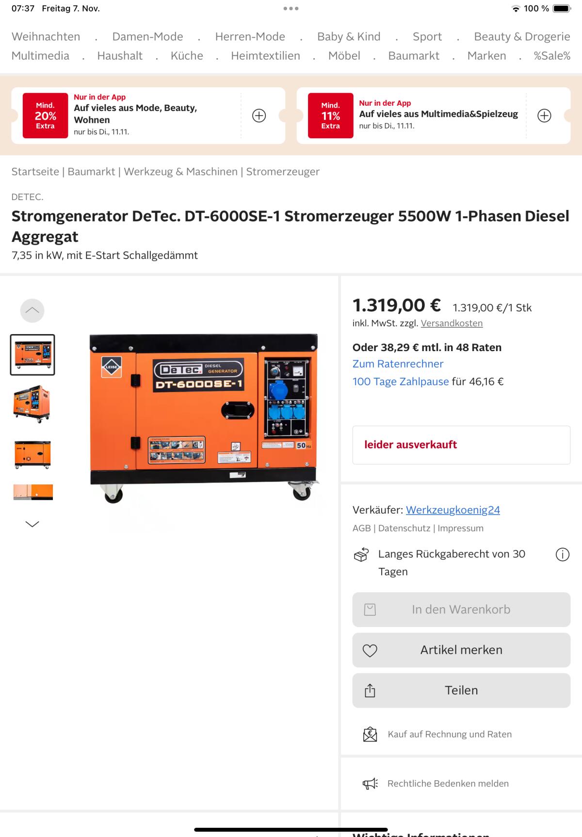 Stromaggregat DT 6000-SE1 2
