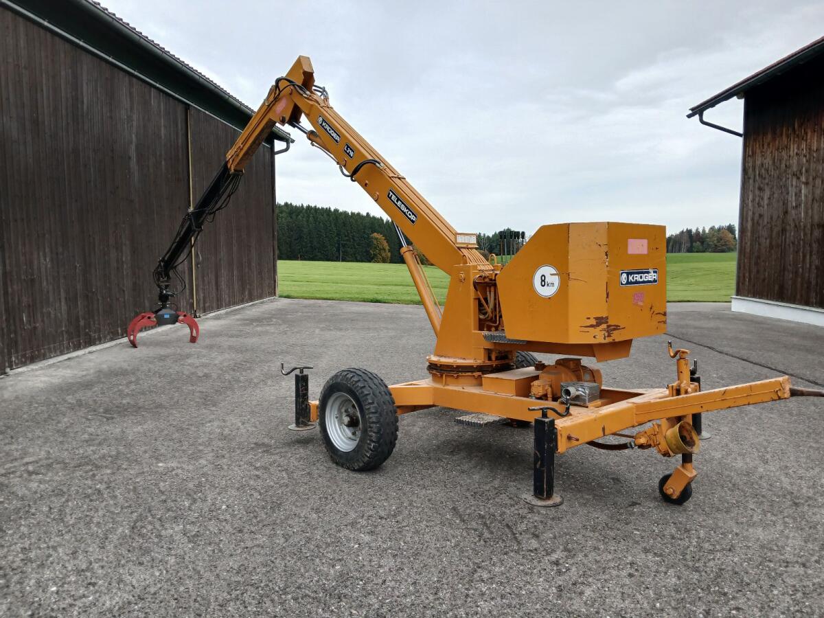Krüger Bagger L 216 Mistbagger Heubagger Forstkran Teleskop 2