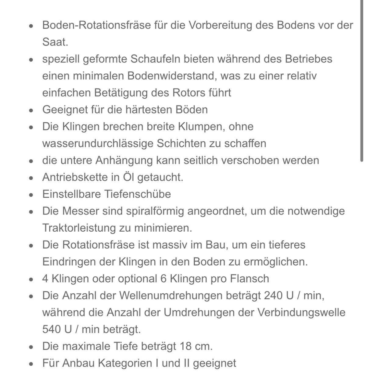MEGAMETAL Ackerfräse TF-250, 6 Messer, 420 kg ab 70 PS 2