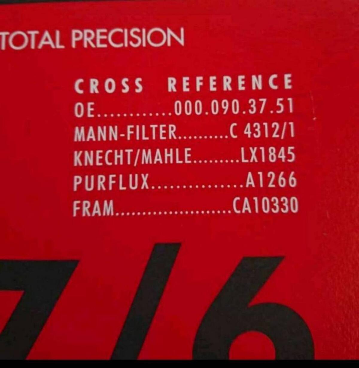 Luftfilter für VW Crafter und MB Sprinter 3