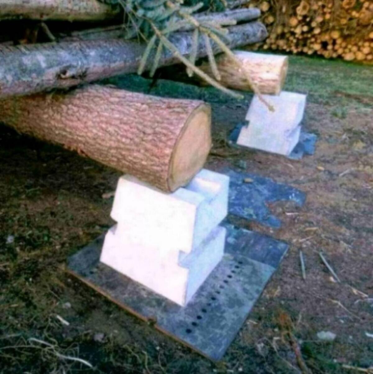 Betonunterlager, Holzunterlager 3