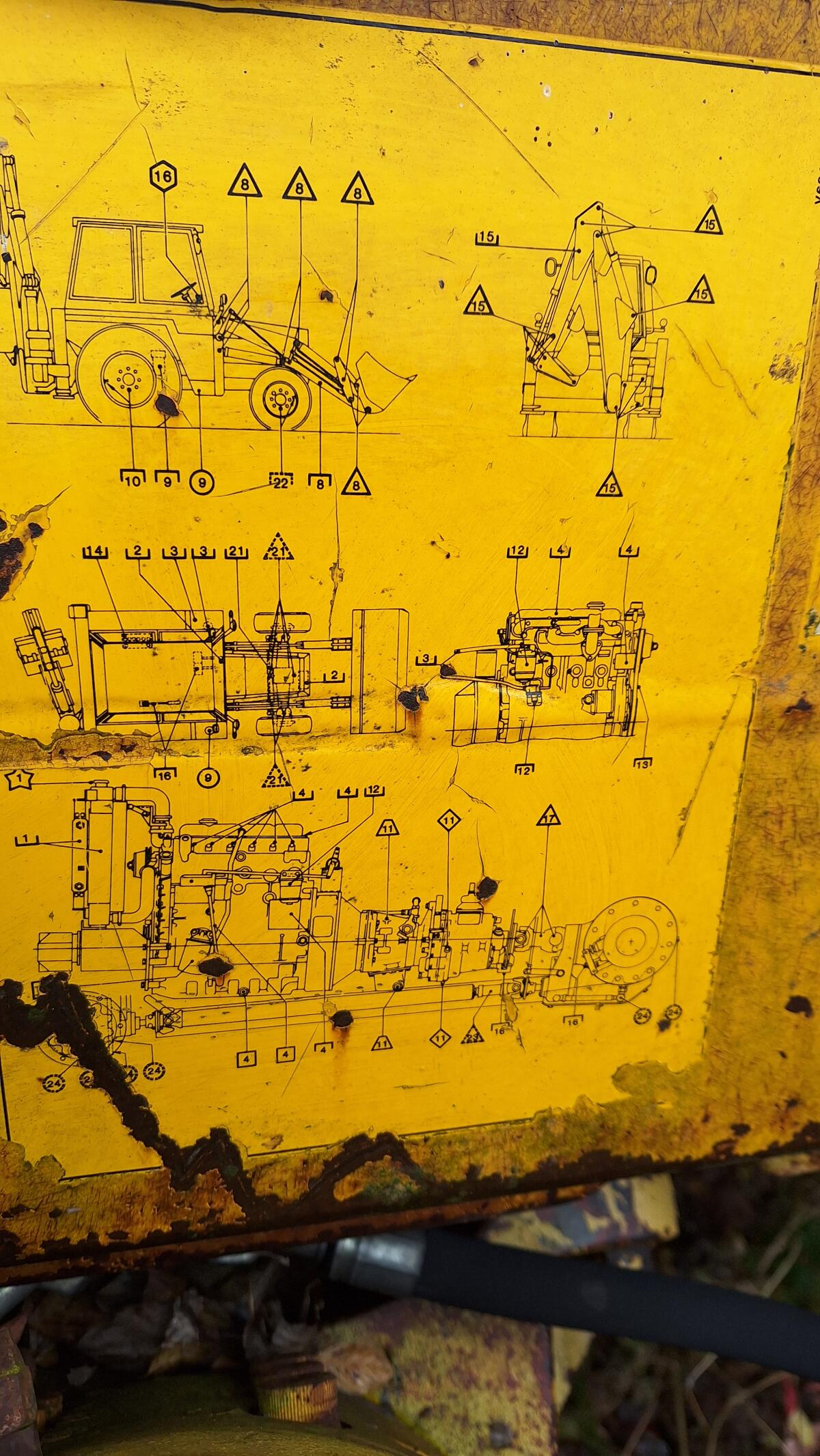 Baggerlader Stiel, 2 Löffel 40, 60iger, Aufnahme gebrochen. 3