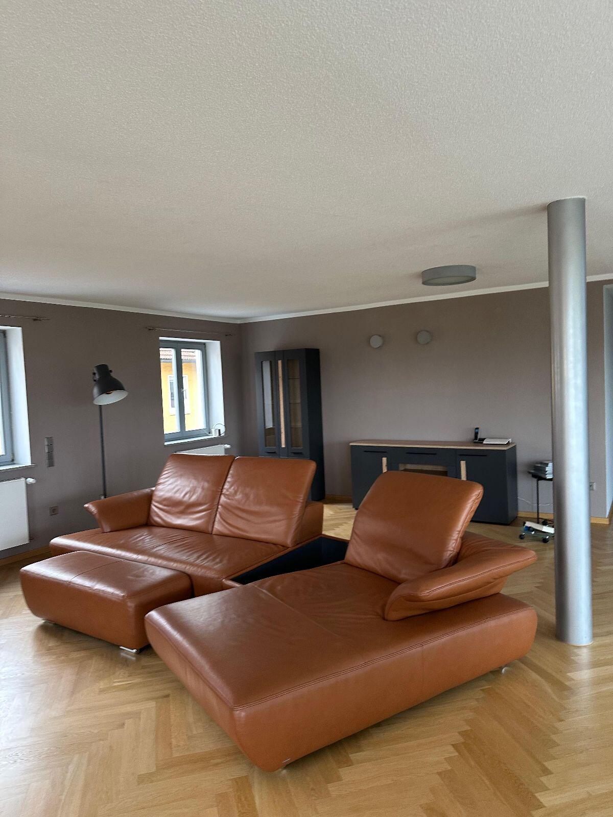 Hochwertige Echtleder-Wohnlandschaft in Cognac. Top Zustand 2