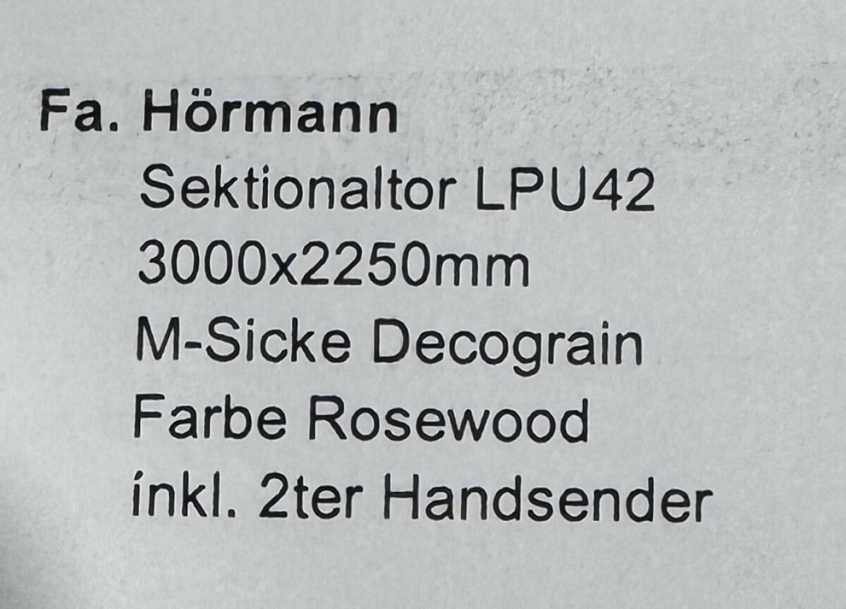 Hörmann Garagentor Originalverpackt 3