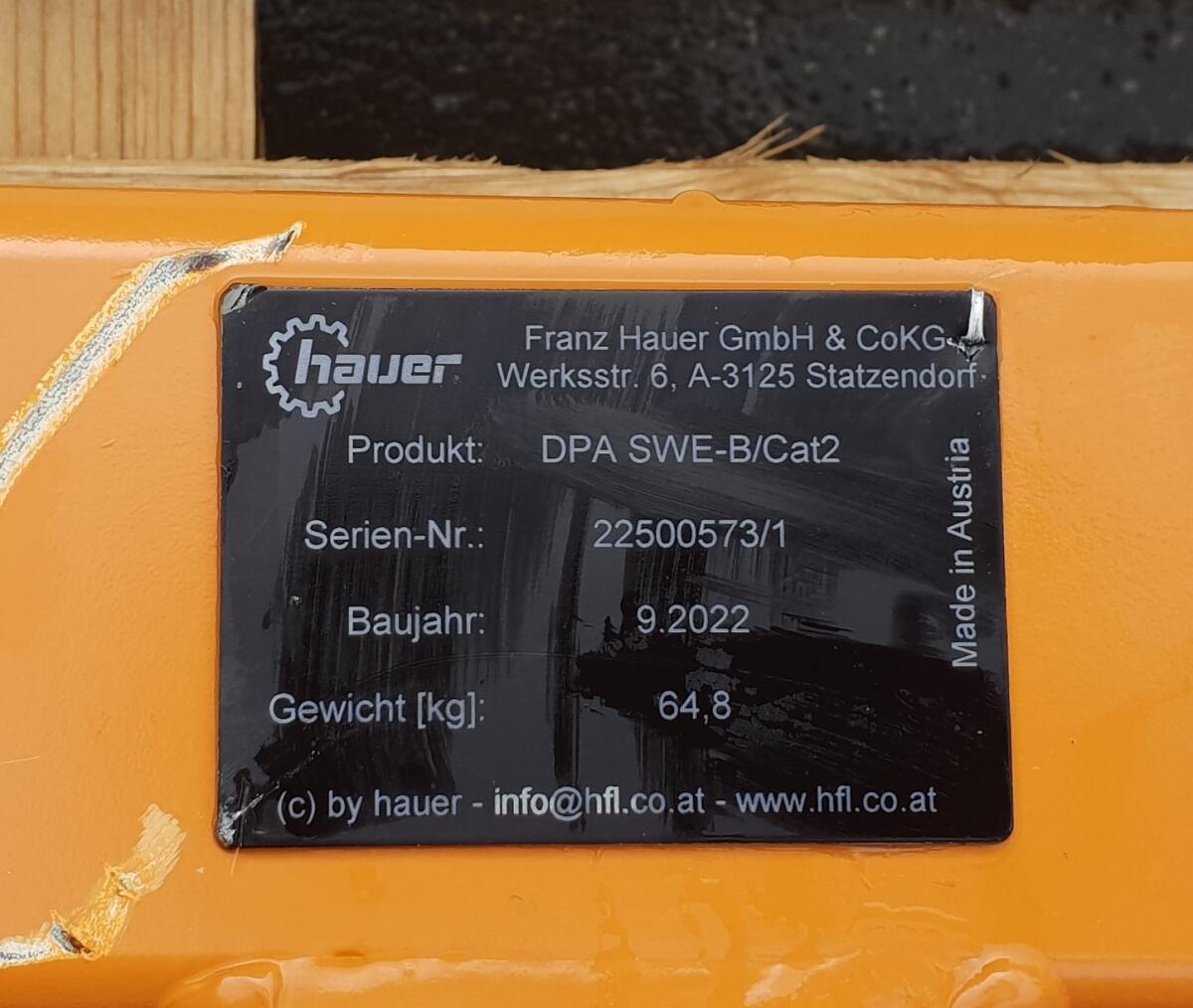 Hauer Geräteadapter auf Kat. 2 3